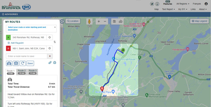 Creating and saving customized route