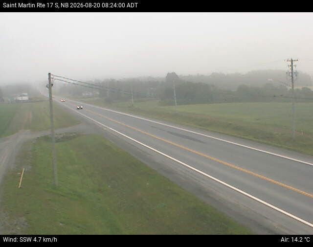 Web Cam image of St-Martin-de-Restigouche (NB Highway 17)