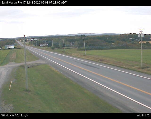 Web Cam image of St-Martin-de-Restigouche (NB Highway 17)