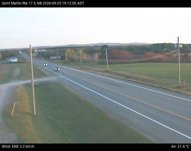 Web Cam image of St-Martin-de-Restigouche (NB Highway 17)