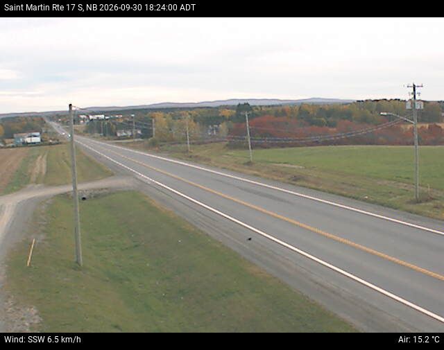 Web Cam image of St-Martin-de-Restigouche (NB Highway 17)