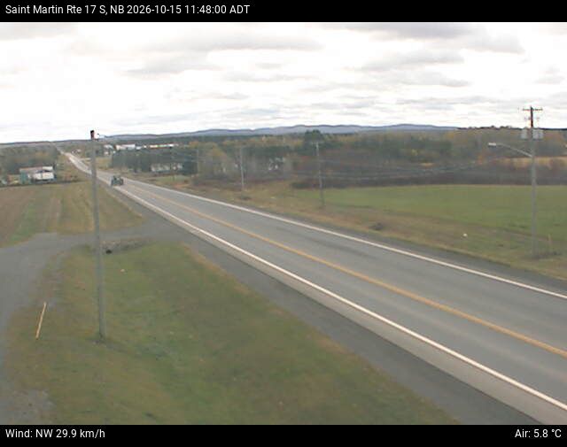 Web Cam image of St-Martin-de-Restigouche (NB Highway 17)
