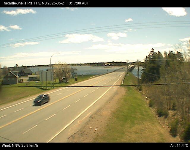 Web Cam image of Tracadie-Sheila (NB Highway 11)