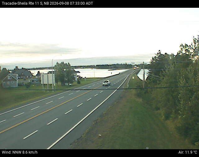 Web Cam image of Tracadie-Sheila (NB Highway 11)