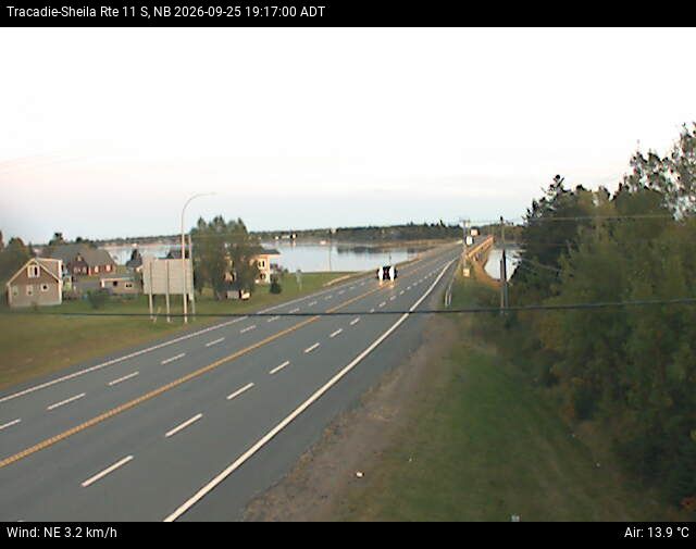 Web Cam image of Tracadie-Sheila (NB Highway 11)