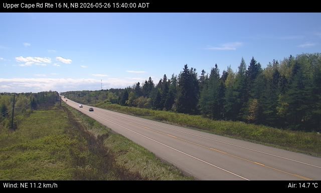 Web Cam image of Upper Cape Road (NB Highway 16)