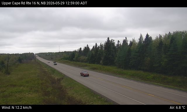 Web Cam image of Upper Cape Road (NB Highway 16)