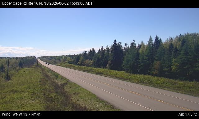 Web Cam image of Upper Cape Road (NB Highway 16)