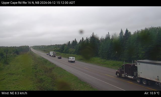 Web Cam image of Upper Cape Road (NB Highway 16)