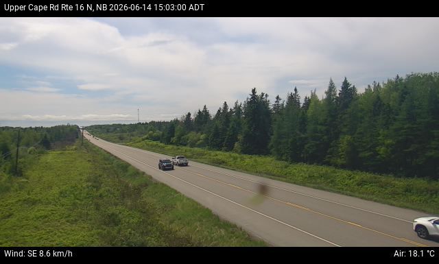 Web Cam image of Upper Cape Road (NB Highway 16)