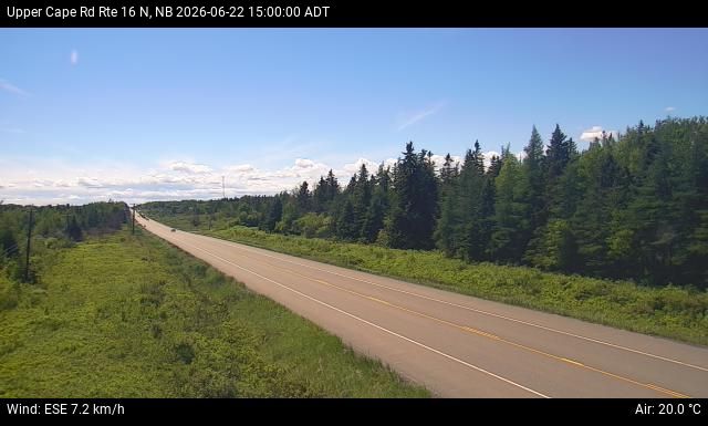 Web Cam image of Upper Cape Road (NB Highway 16)