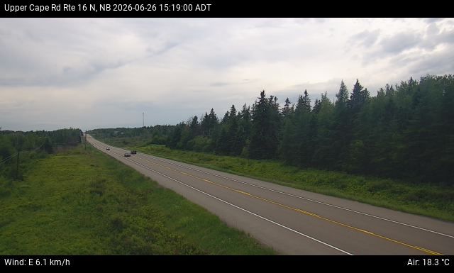 Web Cam image of Upper Cape Road (NB Highway 16)