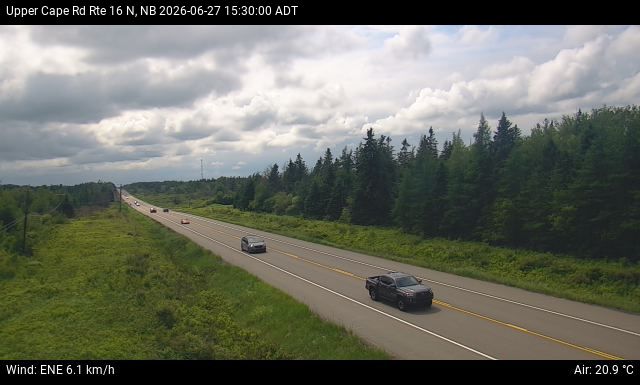 Web Cam image of Upper Cape Road (NB Highway 16)