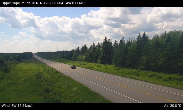 Web Cam image of Upper Cape Road (NB Highway 16)