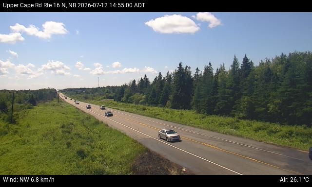 Web Cam image of Upper Cape Road (NB Highway 16)