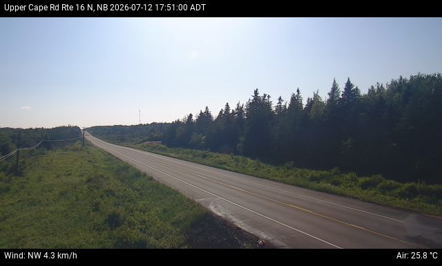 Web Cam image of Upper Cape Road (NB Highway 16)