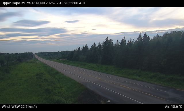 Web Cam image of Upper Cape Road (NB Highway 16)