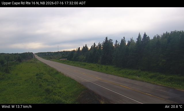 Web Cam image of Upper Cape Road (NB Highway 16)