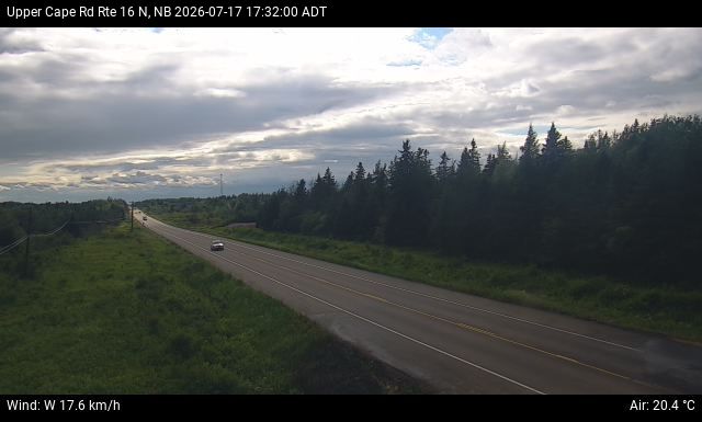 Web Cam image of Upper Cape Road (NB Highway 16)