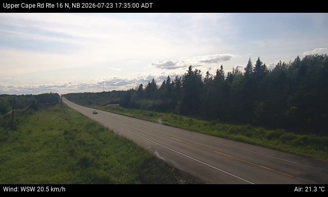 Web Cam image of Upper Cape Road (NB Highway 16)