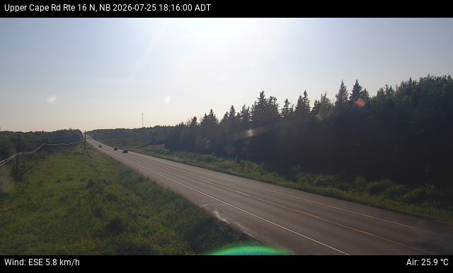 Web Cam image of Upper Cape Road (NB Highway 16)