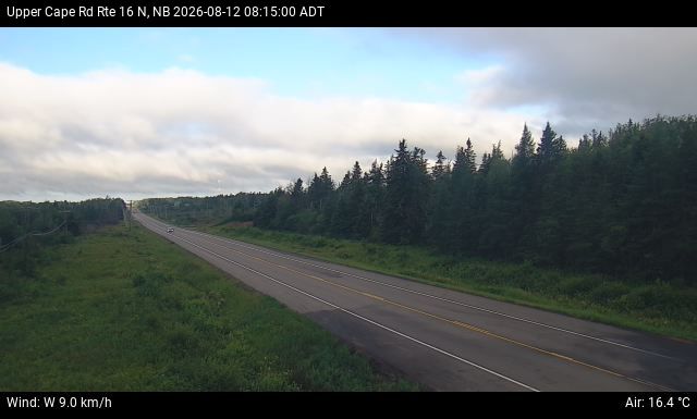 Web Cam image of Upper Cape Road (NB Highway 16)