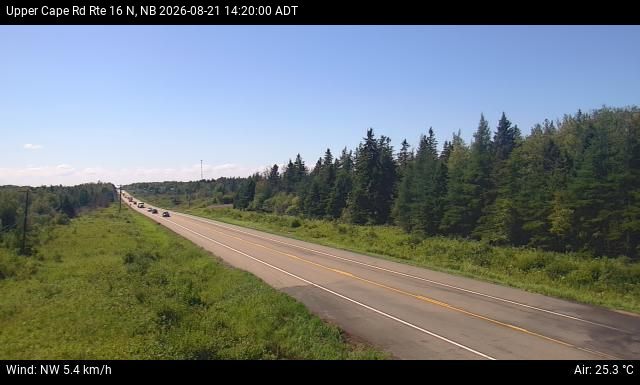 Web Cam image of Upper Cape Road (NB Highway 16)