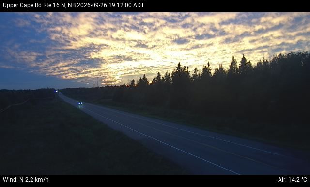 Web Cam image of Upper Cape Road (NB Highway 16)