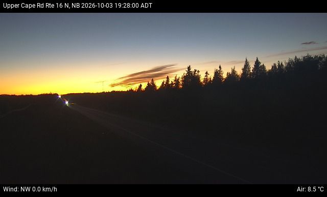 Web Cam image of Upper Cape Road (NB Highway 16)