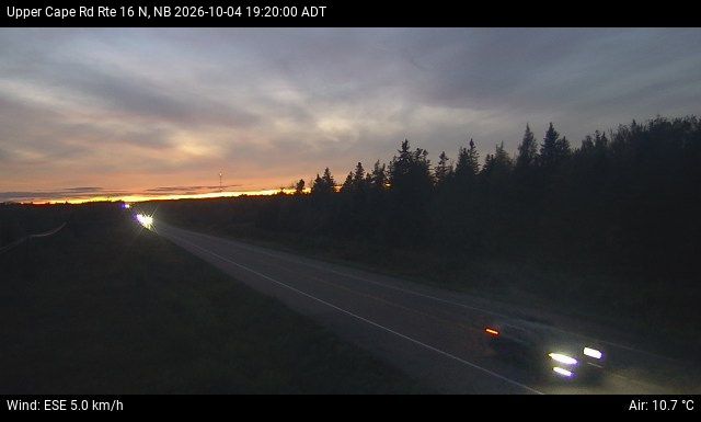 Web Cam image of Upper Cape Road (NB Highway 16)