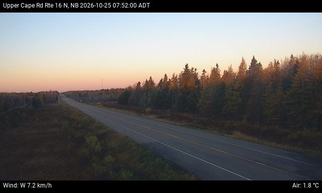 Web Cam image of Upper Cape Road (NB Highway 16)