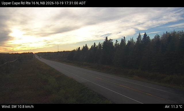 Web Cam image of Upper Cape Road (NB Highway 16)
