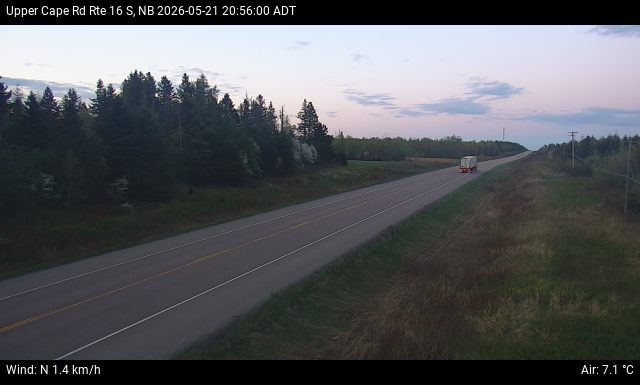 Web Cam image of Upper Cape Road (NB Highway 16)