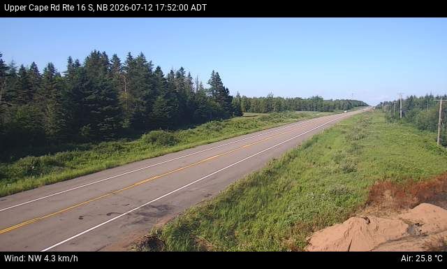 Web Cam image of Upper Cape Road (NB Highway 16)