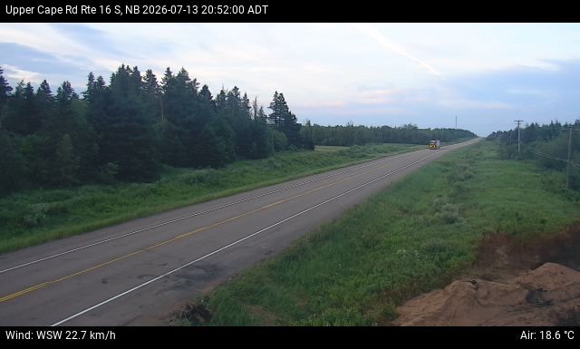 Web Cam image of Upper Cape Road (NB Highway 16)