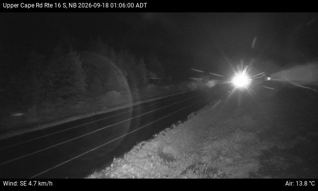 Web Cam image of Upper Cape Road (NB Highway 16)