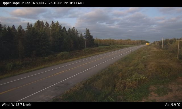 Web Cam image of Upper Cape Road (NB Highway 16)