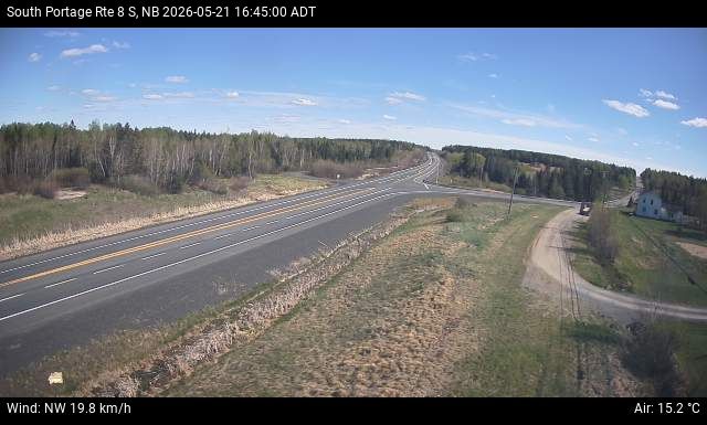 Web Cam image of South Portage (NB Highway 8)