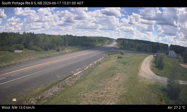 Web Cam image of South Portage (NB Highway 8)