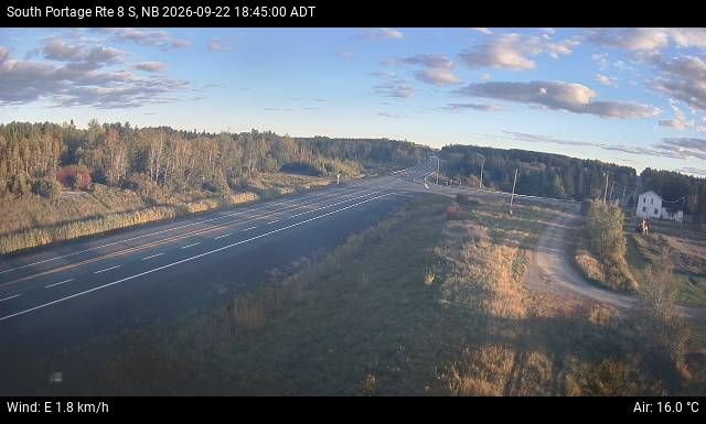 Web Cam image of South Portage (NB Highway 8)