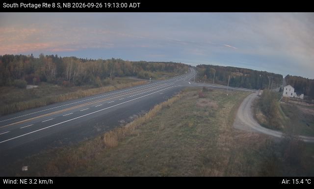 Web Cam image of South Portage (NB Highway 8)