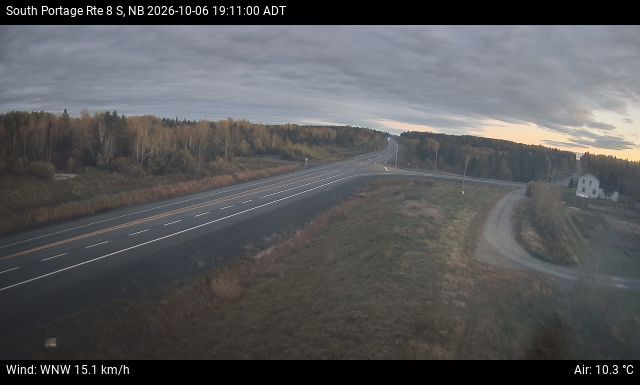 Web Cam image of South Portage (NB Highway 8)