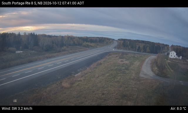 Web Cam image of South Portage (NB Highway 8)