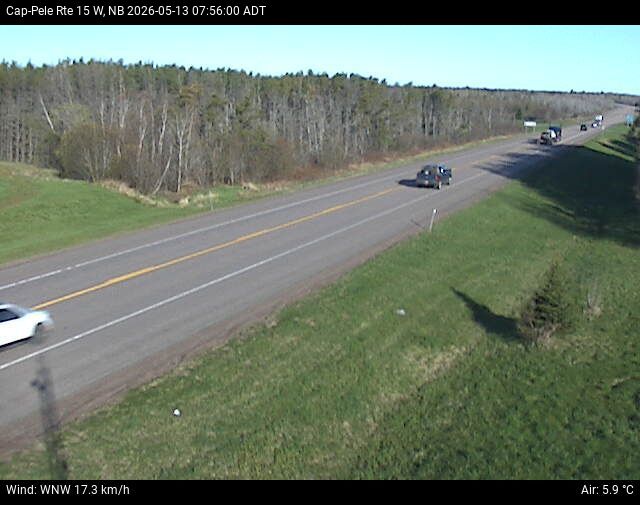 Web Cam image of Cap-Pel&eacute; (NB Highway 15)