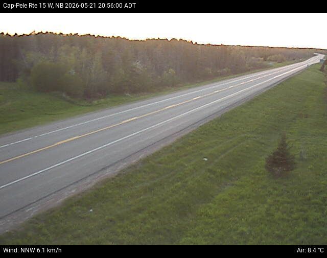 Web Cam image of Cap-Pel&eacute; (NB Highway 15)