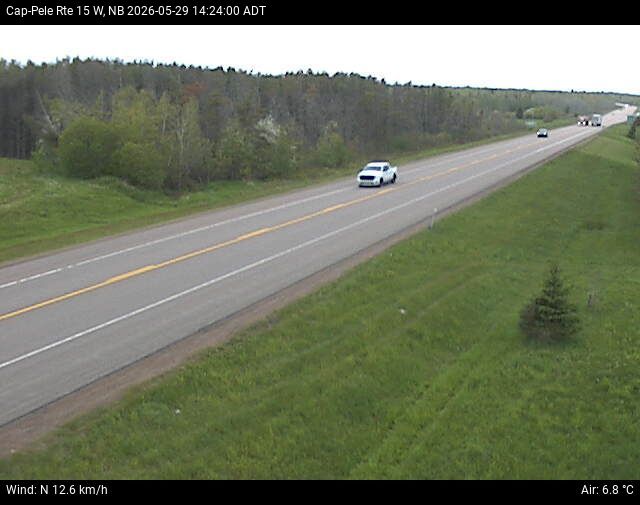 Web Cam image of Cap-Pel&eacute; (NB Highway 15)