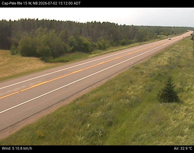Web Cam image of Cap-Pel&eacute; (NB Highway 15)
