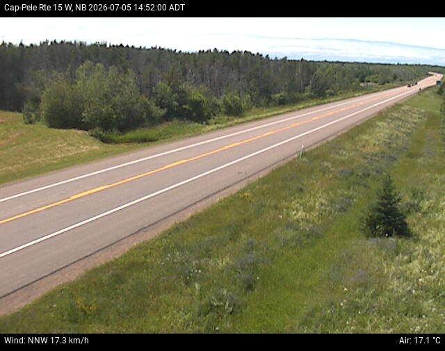 Web Cam image of Cap-Pel&eacute; (NB Highway 15)