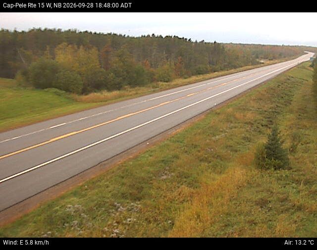 Web Cam image of Cap-Pel&eacute; (NB Highway 15)