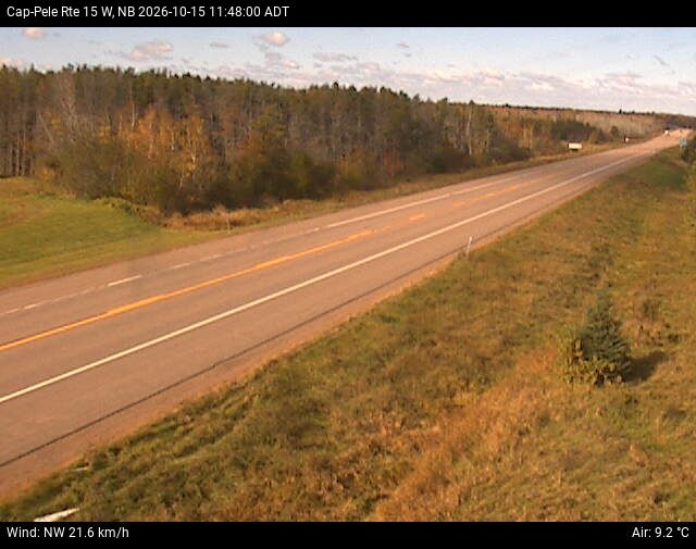 Web Cam image of Cap-Pel&eacute; (NB Highway 15)